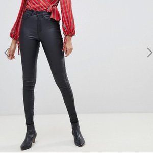 NWOT ASOS High Waisted Coated Skinny Jeans